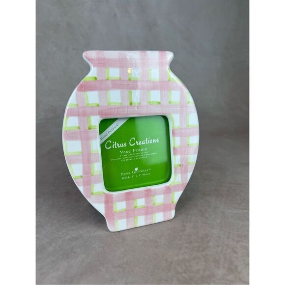 Vintage 1990s Shabby Chic Style Picture Frame Bud Vase Ceramic - Picture 2 of 6